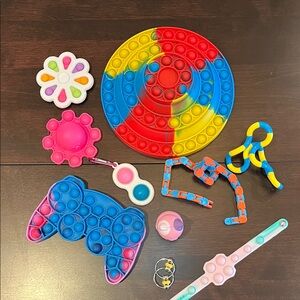 Assorted Kids' Sensory Pop-It Fidget Toy Pack - Multicolor (10pc)